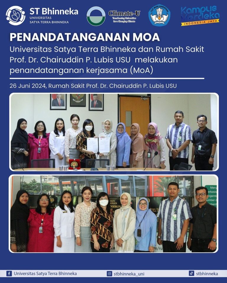 Universitas Satya Terra Bhinneka melakukan penandatanganan 𝘔𝘦𝘮𝘰𝘳𝘢𝘯𝘥𝘶𝘮 𝘰𝘧 𝘈𝘨𝘳𝘦𝘦𝘮𝘦𝘯𝘵 (MoA) dengan Rumah Sakit Prof. Dr. Chairuddin P. Lubis USU