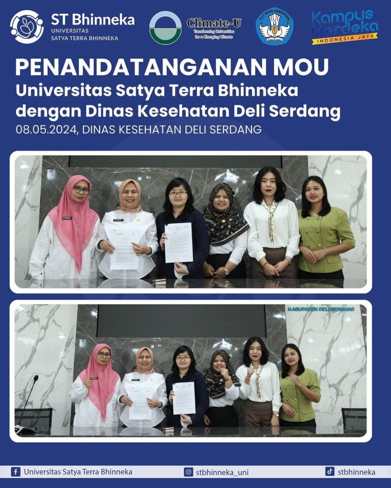 Universitas Satya Terra Bhinneka melakukan penandatanganan 𝘔𝘦𝘮𝘰𝘳𝘢𝘯𝘥𝘶𝘮 𝘰𝘧 𝘈𝘨𝘳𝘦𝘦𝘮𝘦𝘯𝘵 (MoA) dengan Dinas Kesehatan Deli Serdang.