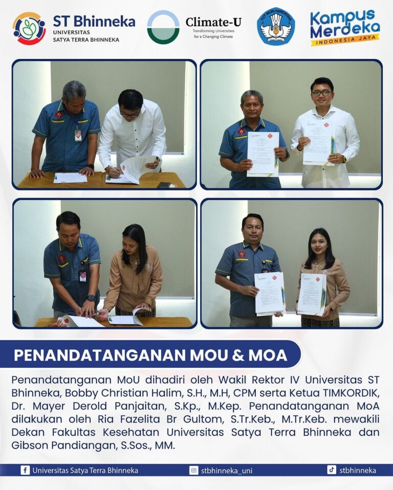 Universitas Satya Terra Bhinneka melakukan penandatanganan 𝘔𝘦𝘮𝘰𝘳𝘢𝘯𝘥𝘶𝘮 𝘰𝘧 𝘜𝘯𝘥𝘦𝘳𝘴𝘵𝘢𝘯𝘥𝘪𝘯𝘨 (MoU) dan 𝘔𝘦𝘮𝘰𝘳𝘢𝘯𝘥𝘶𝘮 𝘰𝘧 𝘈𝘨𝘳𝘦𝘦𝘮𝘦𝘯𝘵 (MoA) dengan Rumah Sakit Advent Medan
