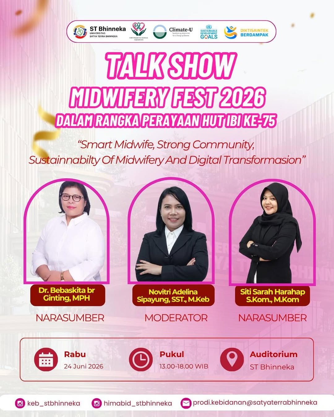 🎤talk show midwifery fest 2026🎤dalam rangka perayaan hut ibi ke 75✨“smart midwife, strong comm