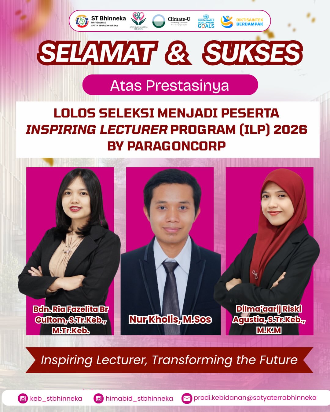🏆 prestasi membanggakan tiga dosen d3 kebidanan lolos inspiring lecturer program (ilp) 2026sel