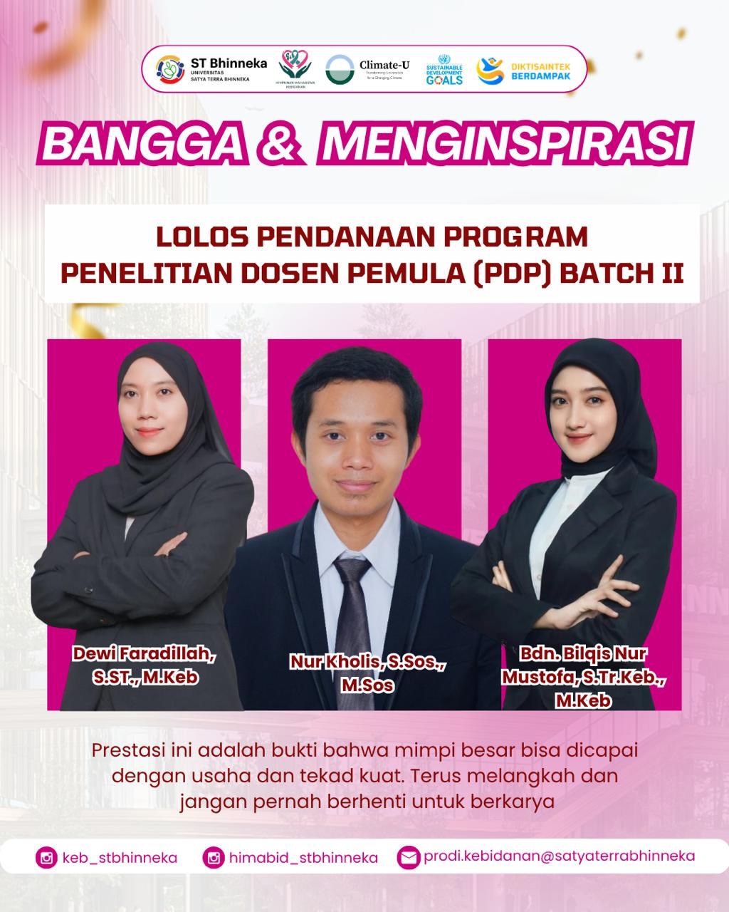 selamat dan sukses atas pencapaian luar biasa ✨tiga dosen kebidanan berhasil meraih pendanaan hi